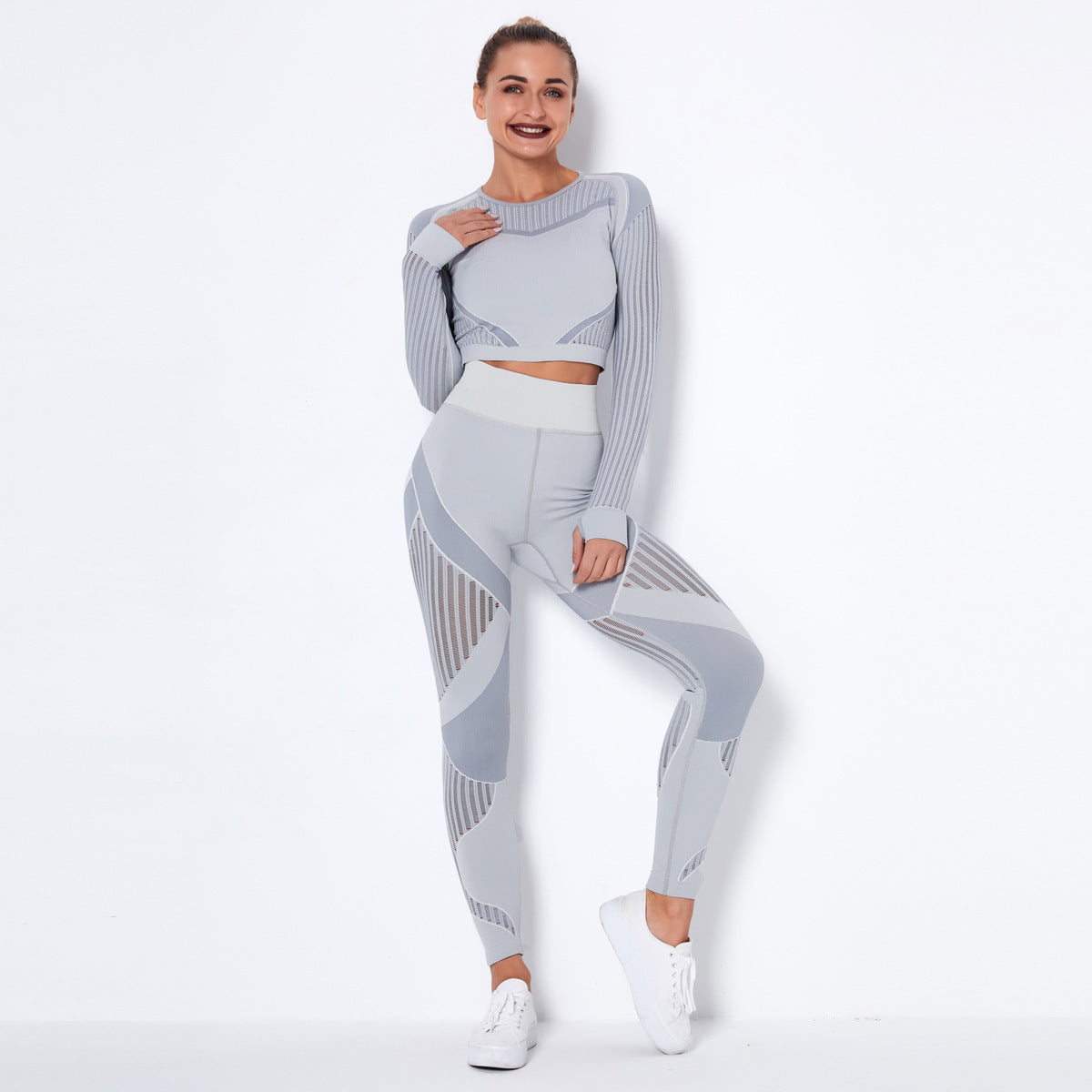 Seamless Knitted Absorbent Yoga Long-Sleeved Suit